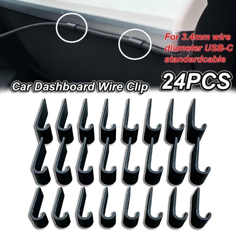 Car Organizer - 24Pcs 3.4mm Car Cable Organizer Clips